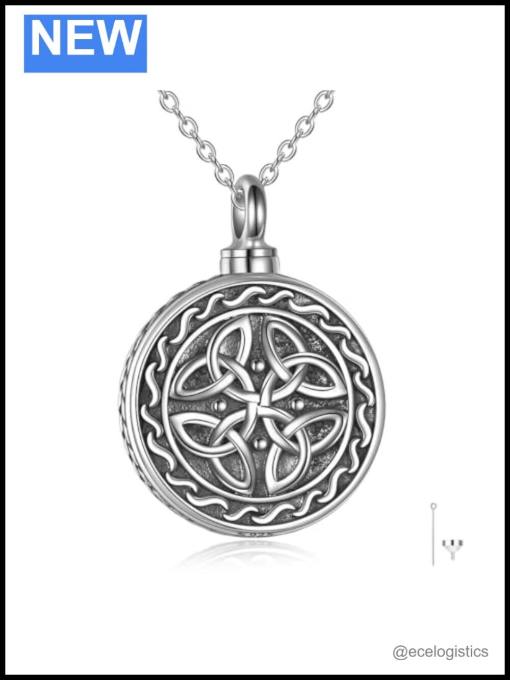 Celtic Knot Urn Necklace 925 Sterling Silver Heart Pendant Cremation Jewelry
